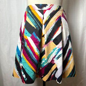 H&M Pleated Multicolor Mini Skirt Size Medium 6